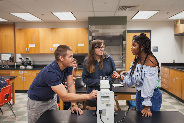Students completing research